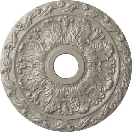 Spring Leaf Ceiling Medallion (Canopies up to 5 5/8"), 19 7/8"OD x 3 5/8"ID x 1 1/4"P, Pearl White